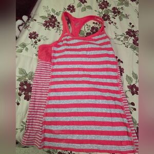 Striped Red and Gray Tank Top